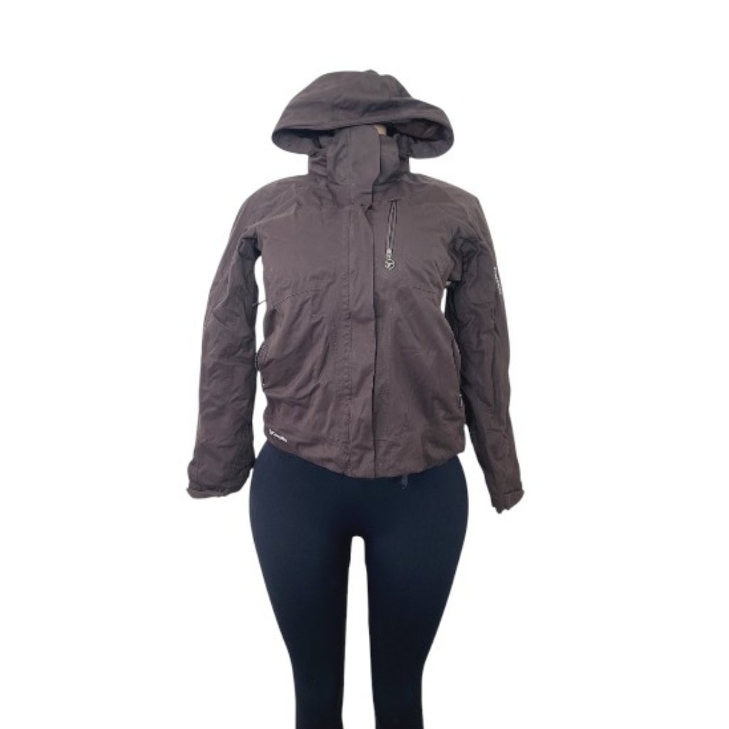Columbia Women's Brown Titanium Interchange Hooded Winter Snow Jacket Size S